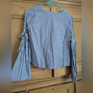 Catherine Women's Striped Wide Bell Sleeved Blouse